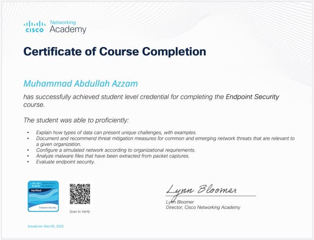 Endpoint Security certificate
